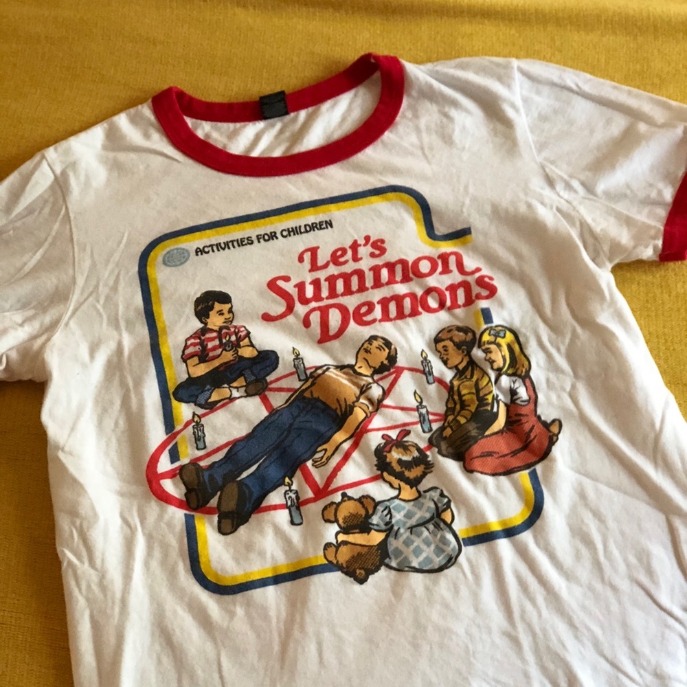 “Let’s summon demons” Ringer Tee